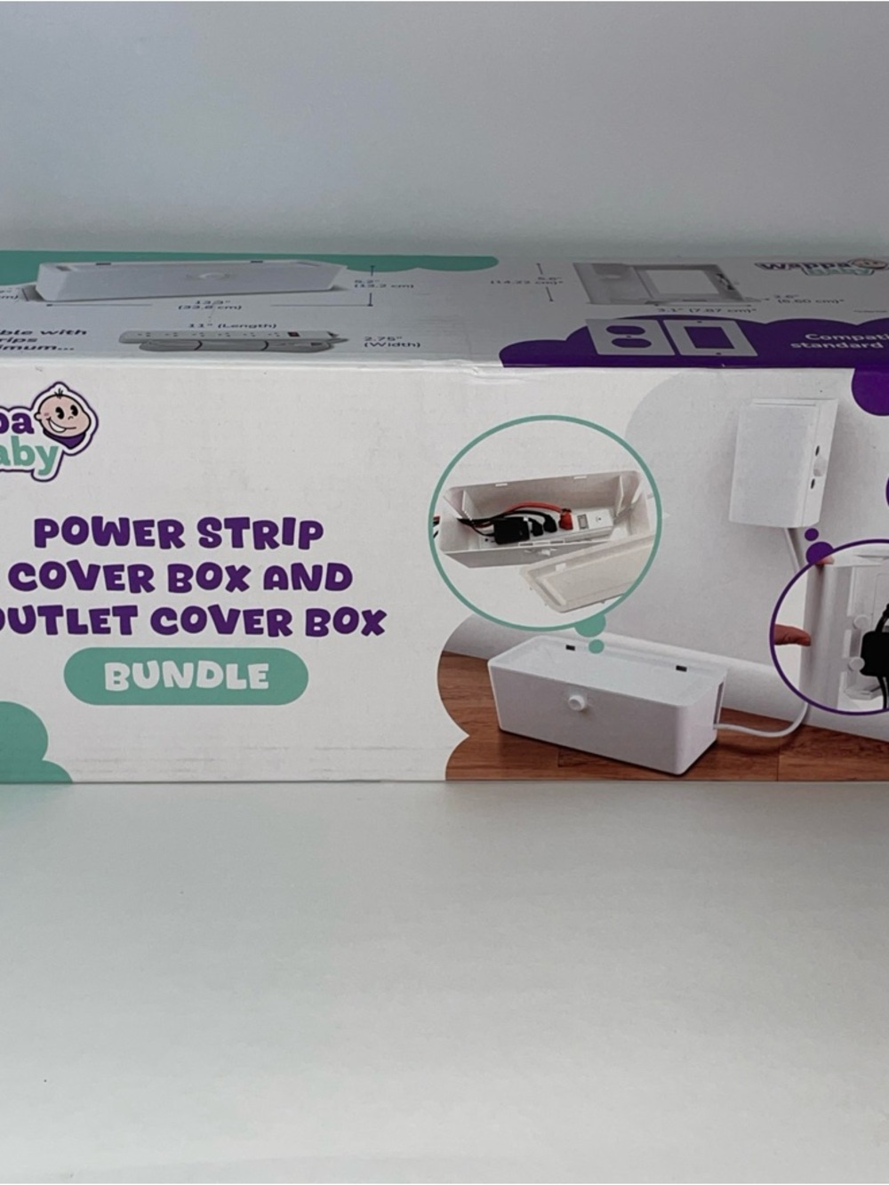 Baby Safety Power Strip & Outlet Cover Box - White